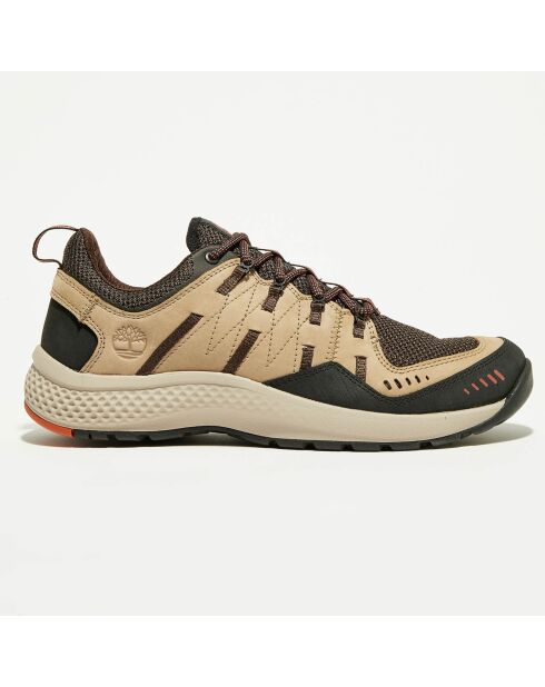 Sneakers en Velours de Cuir & Textile Flyroam Trail marron/beige